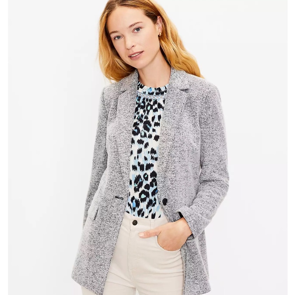 LOFT Petite Long Knit Modern Blazer